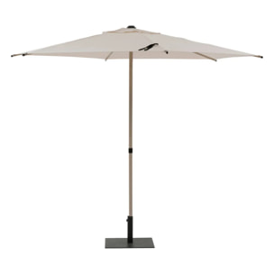 Parasol droit carré "Soya" argile & blé 2,7m en acier et polyester