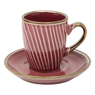 Coffret 2 tasses avec coupelles Ella 90ml grenat