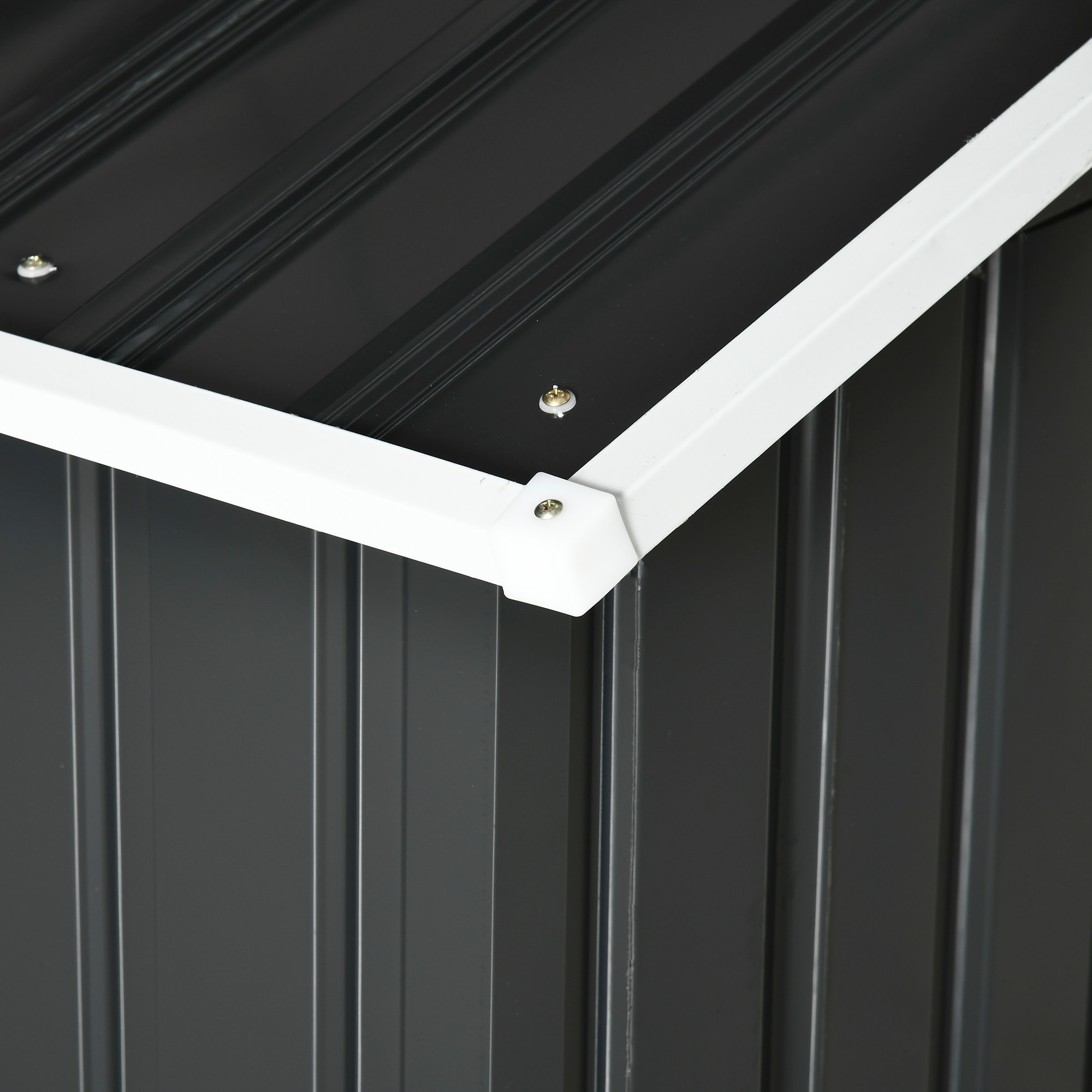 Garaje para Robot Cortacésped de Acero Galvanizado con Techo Dos Aguas, Caseta para Robot Cortacésped, 87x103x66 cm, para Jardín, Exterior, Césped, Gris Oscuro