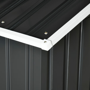 Garaje para Robot Cortacésped de Acero Galvanizado con Techo Dos Aguas, Caseta para Robot Cortacésped, 87x103x66 cm, para Jardín, Exterior, Césped, Gris Oscuro