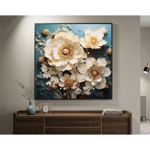 DIPINTO SU TELA LACCATO NARCY -B- C/CORNICE CM 82X4X82