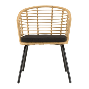 MALO - Lot de 2 fauteuils en rotin synthétique couleur naturelle