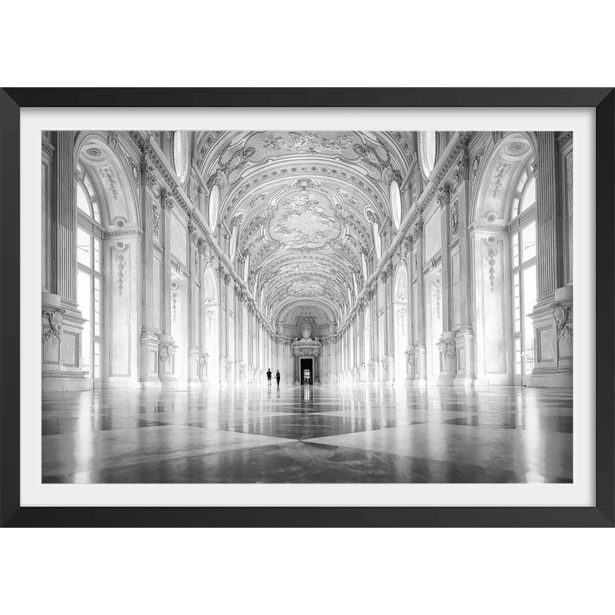 Affiche photo d'art galerie des glaces - Affiche + cadre en bois - Noir