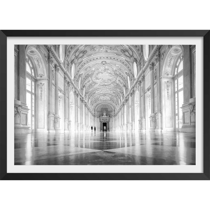 Affiche photo d'art galerie des glaces - Affiche + cadre en bois - Noir