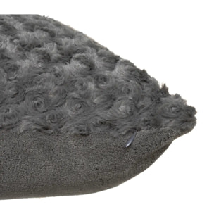 Coussin fourrure bouclé gris ardoise - 45x45 cm