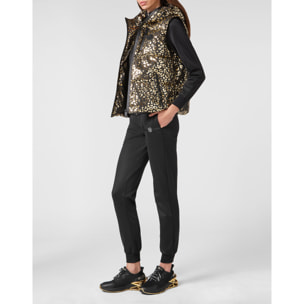 PLEIN SPORT Down Vest LEOPARD