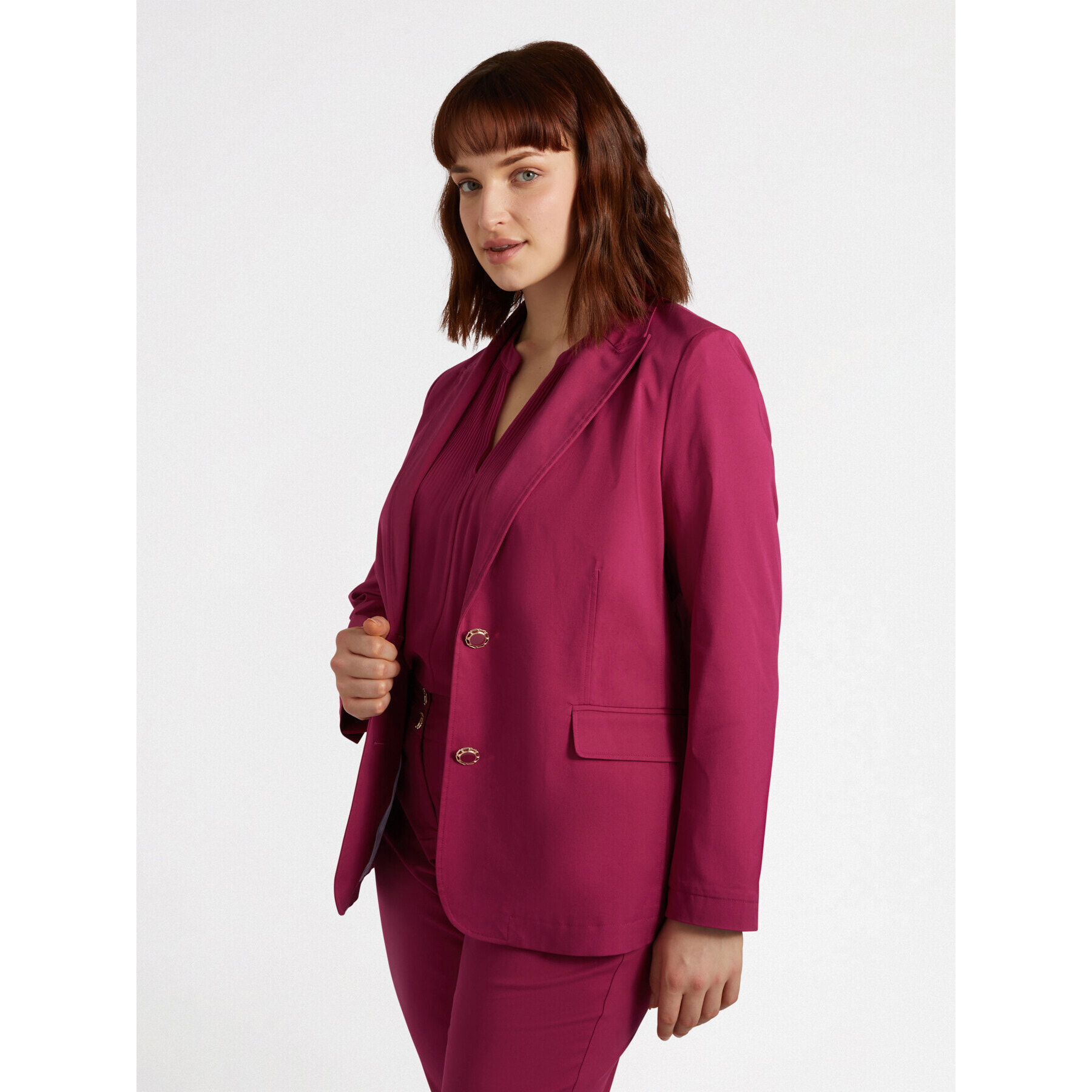 Fiorella Rubino - Blazer con bottoni gioiello - Rosso