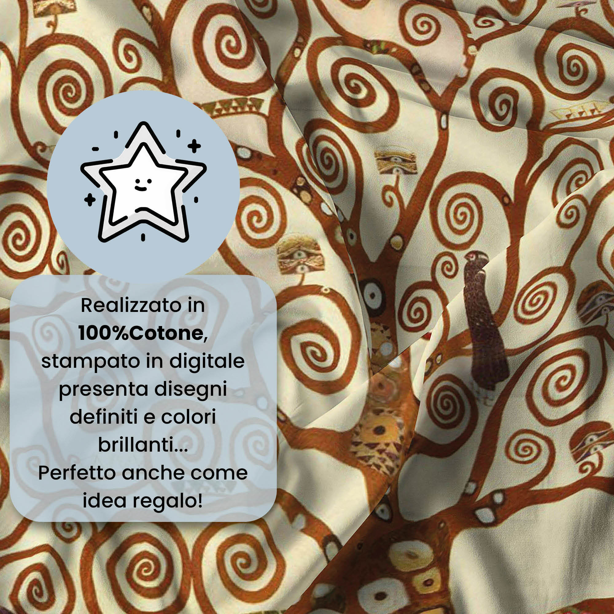 PARURE COPRIPIUMINO SOGNI D'AUTORE, Stampa Digitale, 100% Cotone, Made in Italy - 48