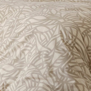 Parure de couette imprimée graphique - Beige