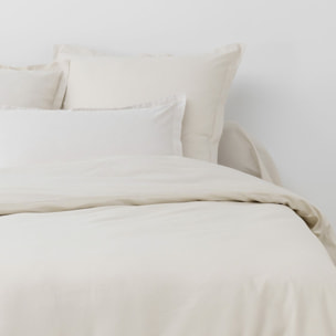 Parure De Drap 3Pcs Drap Housse 90x190cm 100% Coton 57fils/cm2 Beige