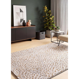 AMARA Alfombra moderna con relieve plata, varias medidas disponibles.