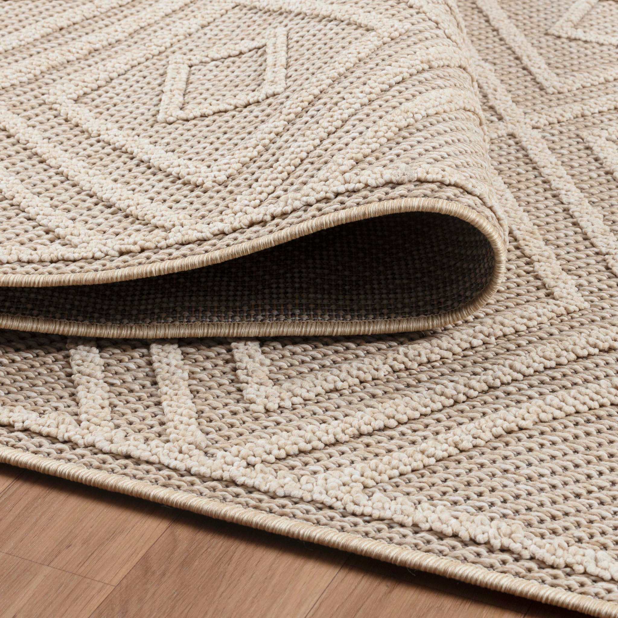 PATARA - Tapis intérieur/extérieur motif graphique beige - PAT4956BEI