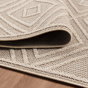 PATARA - Tapis intérieur/extérieur motif graphique beige - PAT4956BEI