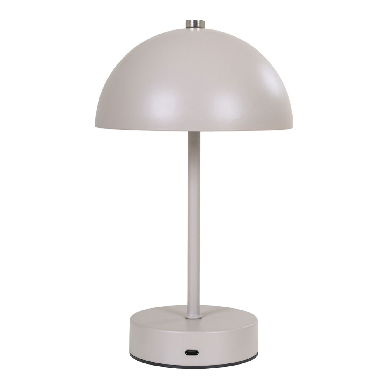Lampada da tavolo Holt ricaricabile in metallo color sabbia e acciaio