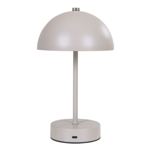 Lampada da tavolo Holt ricaricabile in metallo color sabbia e acciaio