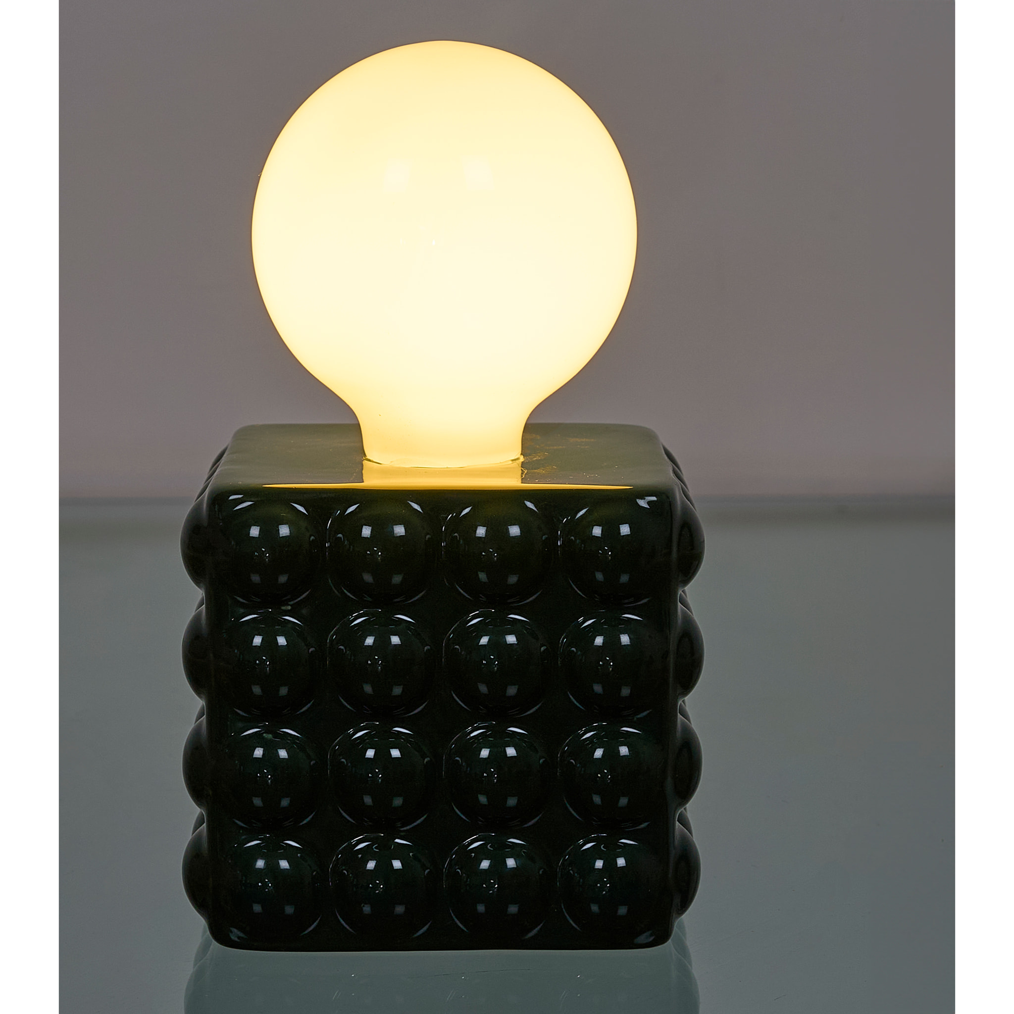 Lampe Ceramique Vert Foret A Piles