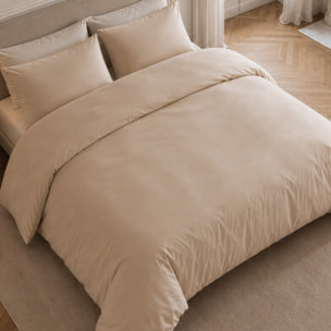 Drap housse 100% percale de coton beige- Finesse