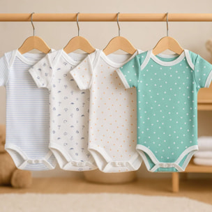 Pack 4 Body Basico Manga Corta