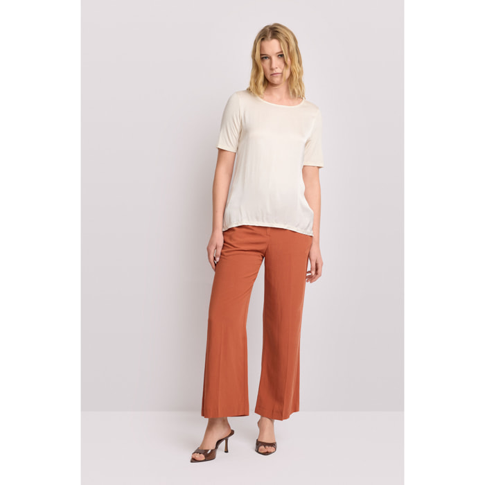 Kocca - T-shirt minimal in viscosa Donna, Tinta unita, Girocollo
