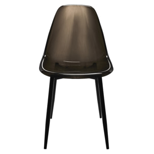 Chaise Transparente Pieds Metal Noir - Lot De 4