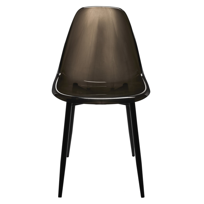 Chaise Transparente Pieds Metal Noir - Lot De 4