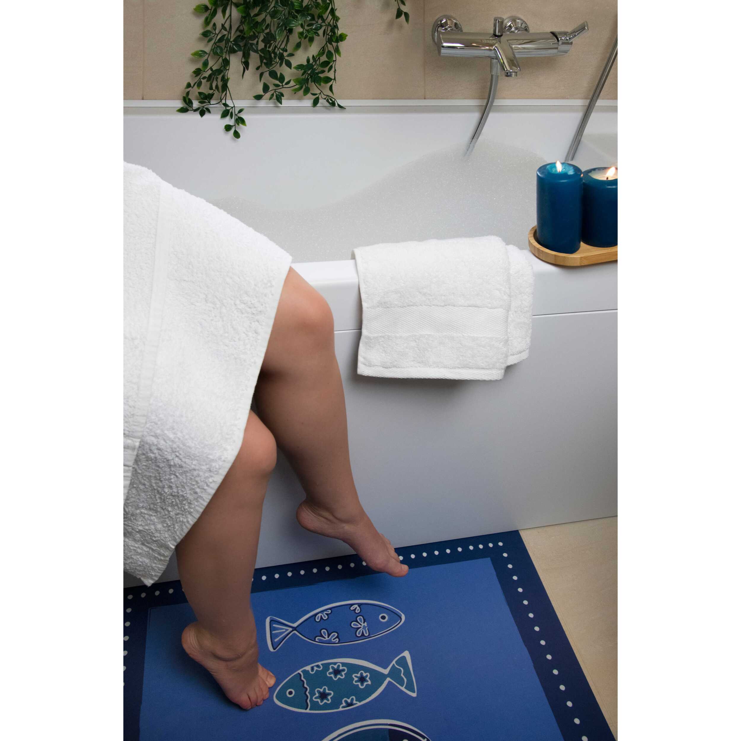 Tappeto da Bagno Soft Excelsa- Ocean, Gomma Blu