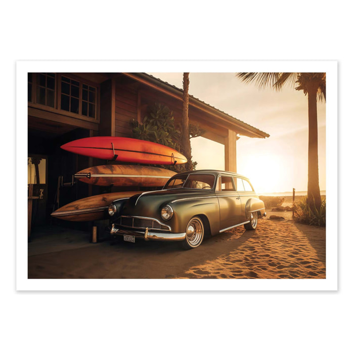 Affiche - California Sunset Car - Philippe Hugonnard