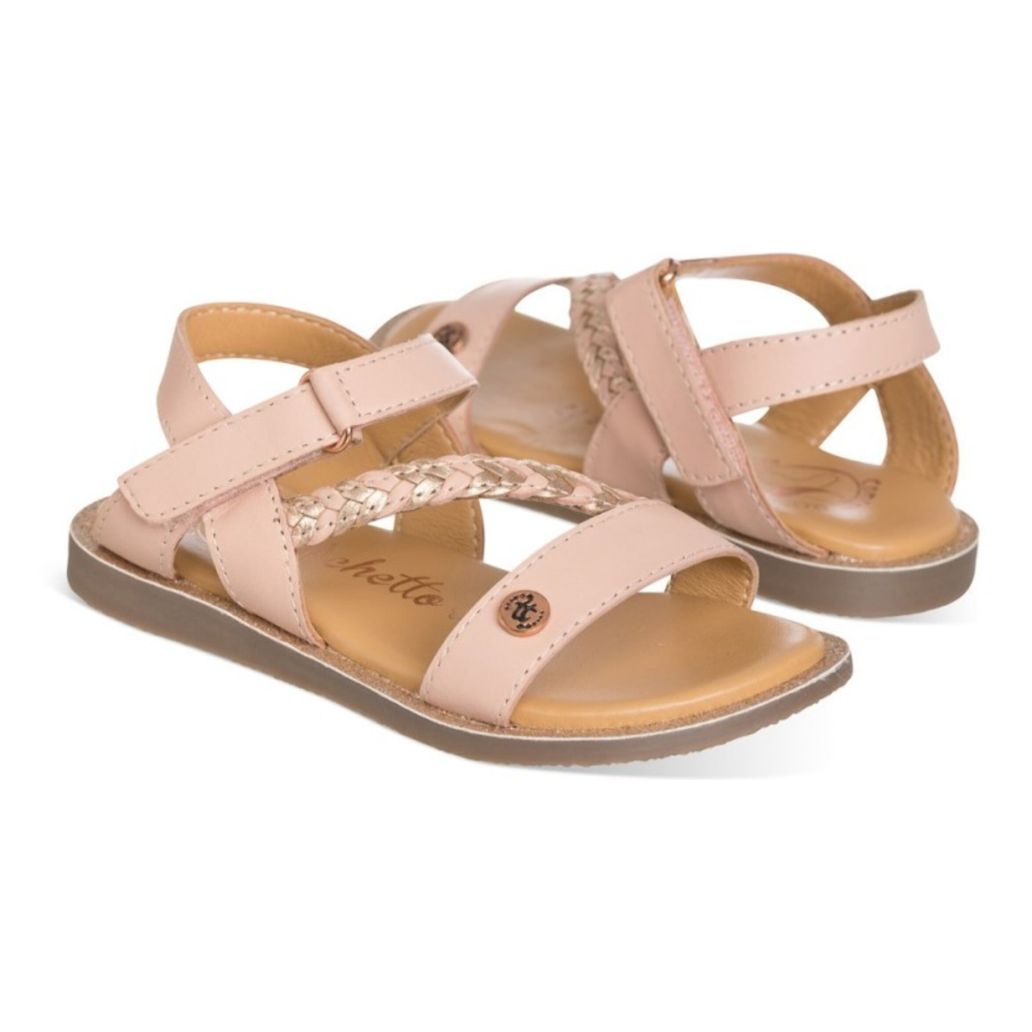 Sandalia color rosa para NIÑA confeccionada en piel