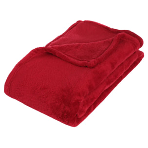 Plaid microfibre rouge 130x180cm