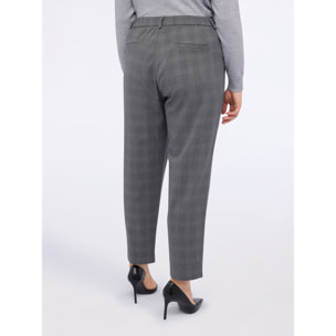 Fiorella Rubino - Pantalones globo con estampado de cuadros y hilo de lurex - Gris