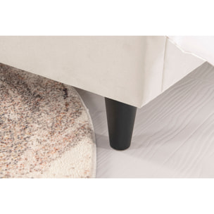 Lit 140x190 cm en velours beige DAKOTA