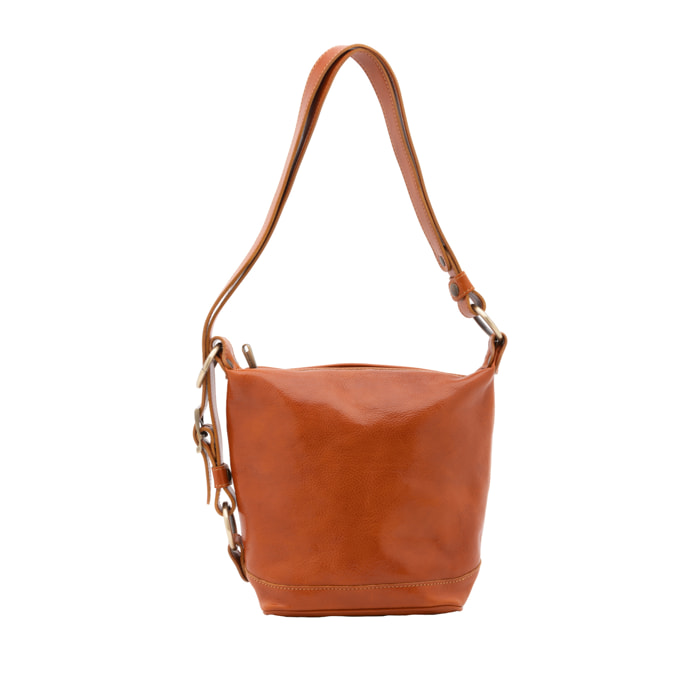 Borsa a secchiello  da donna In Vera pelle Made in Italy 25x28x14 cm