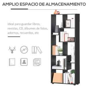 Estantería Moderna, Biblioteca Estrecha con 8 Estantes, Librería para Salón, Dormitorio, Estudio, Oficina, 70x24x178 cm, Negro