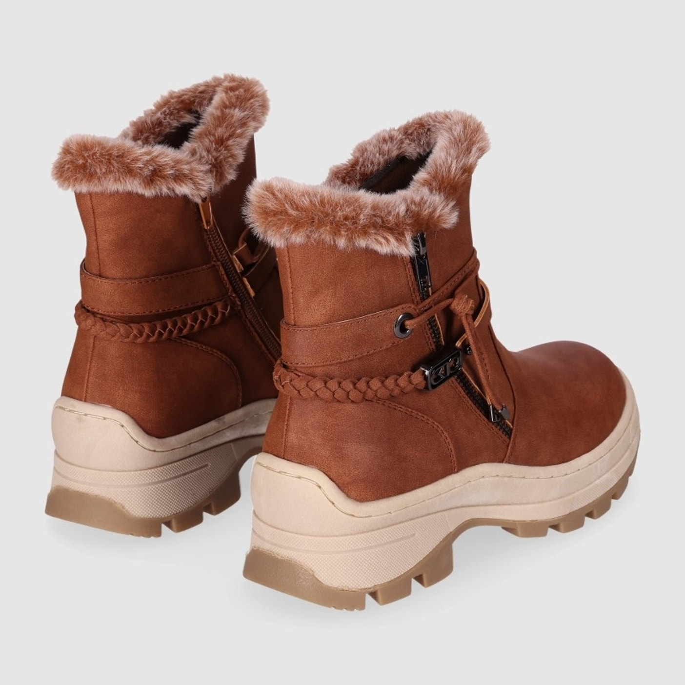 Botines de Piel Sintética - Cuero - Tacón: 5 cm