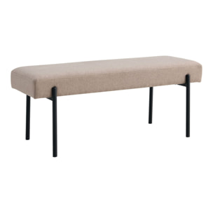 Panchetta Swindon in tessuto stone con gambe nere, 100 cm