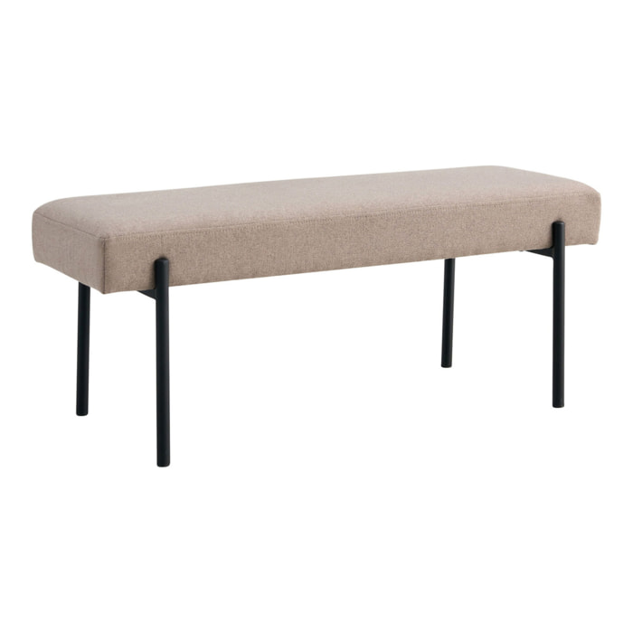 Panchetta Swindon in tessuto stone con gambe nere, 100 cm
