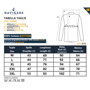 Lupetto Interlock Navigare, Confezione da 2 pezzi, Art.915, Navy