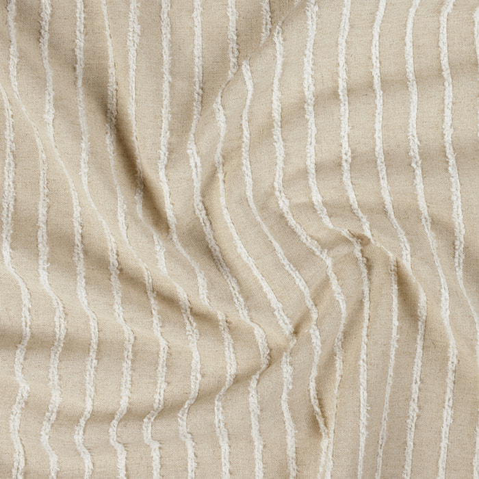Rideau en lin et coton rayures tuftées - Lin