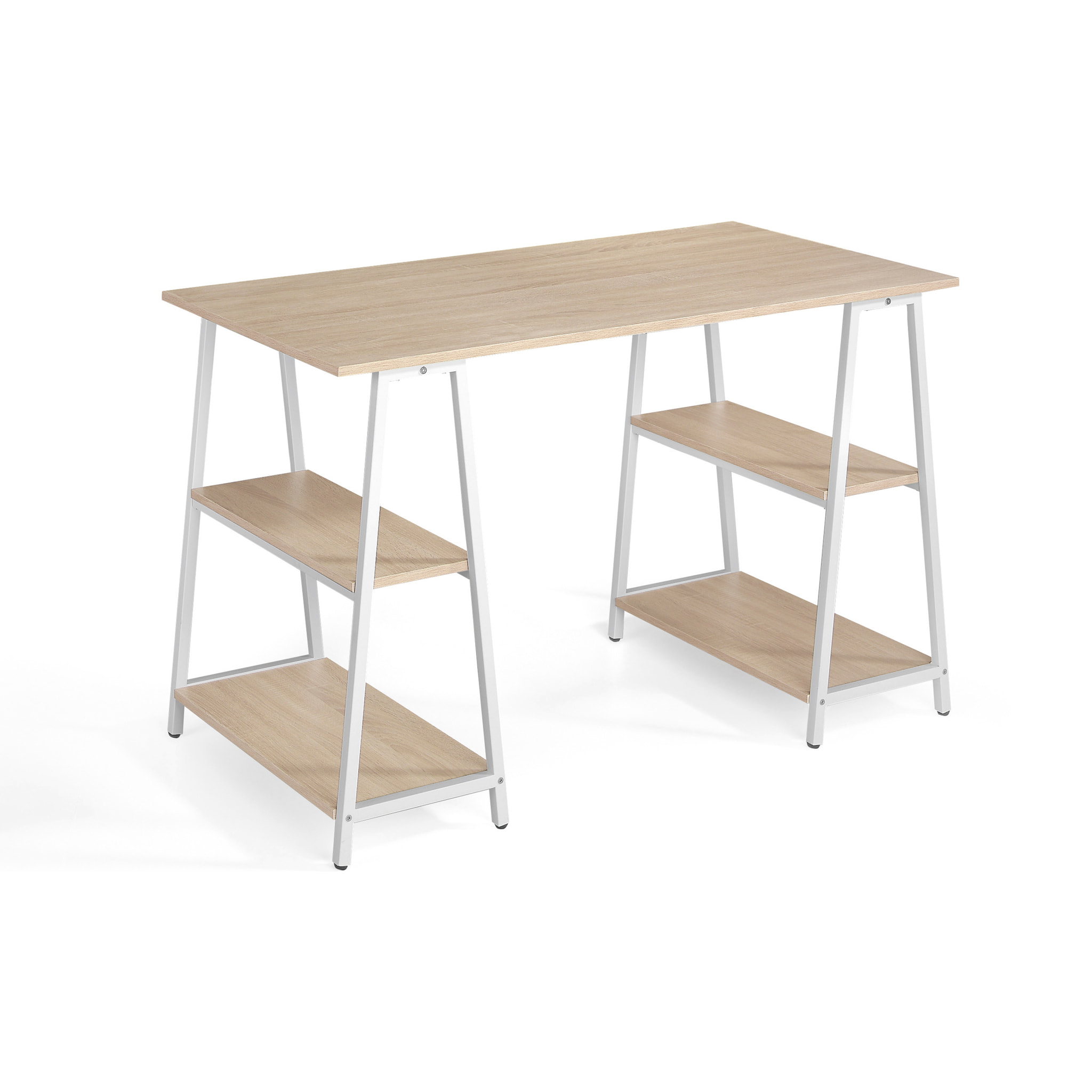 Escritorio Design roble y blanco 76x120x60 cm