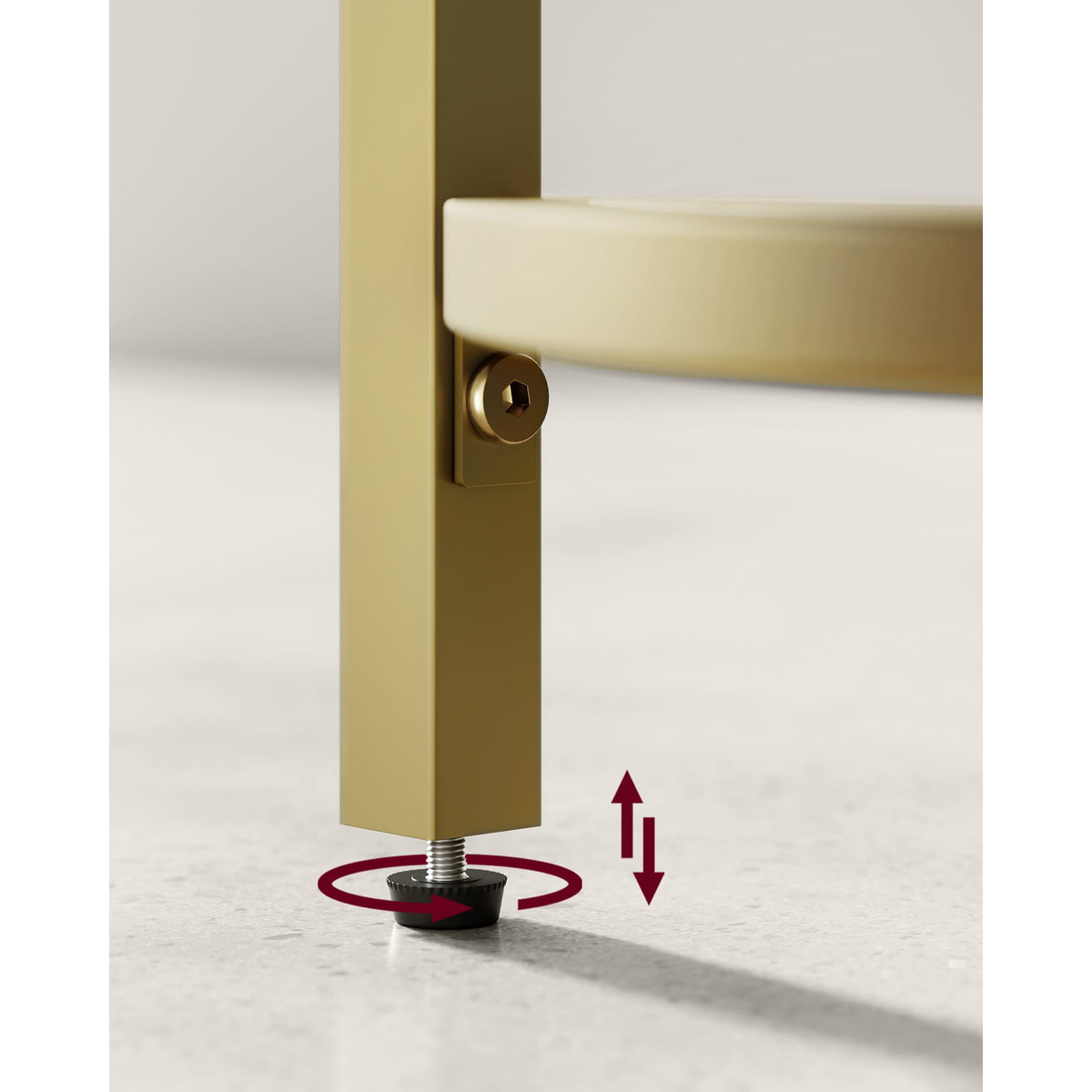 Scaffale angolare di design a arco in oro e vetro