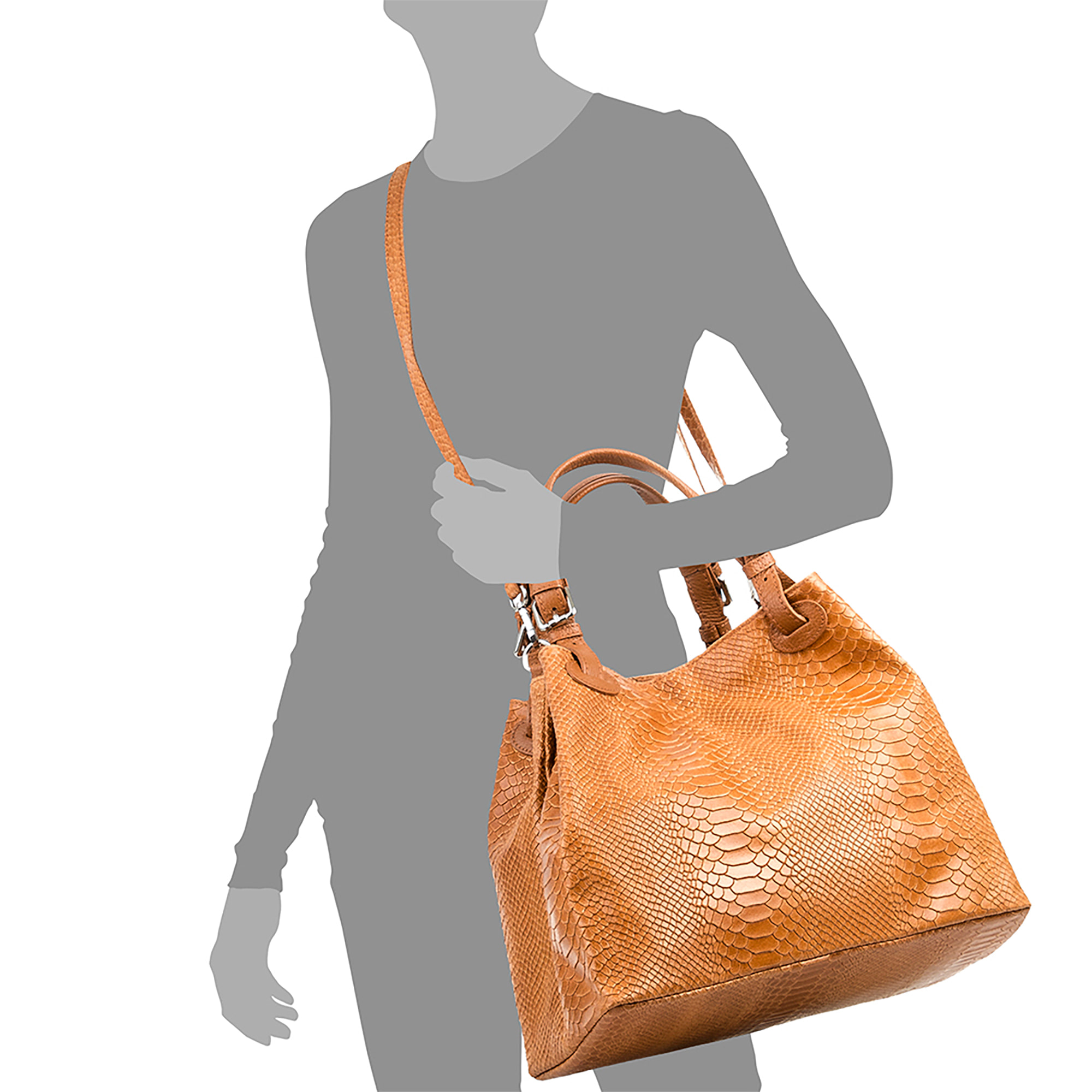 Emanuela Borsa tote Donna.Pelle autentica Alcantara Stampa Serpente