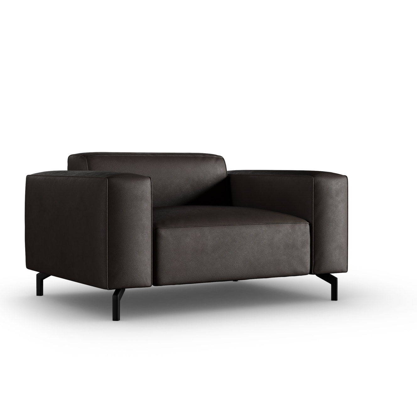 Fauteuil xl "Paradis" en cuir véritable graphite