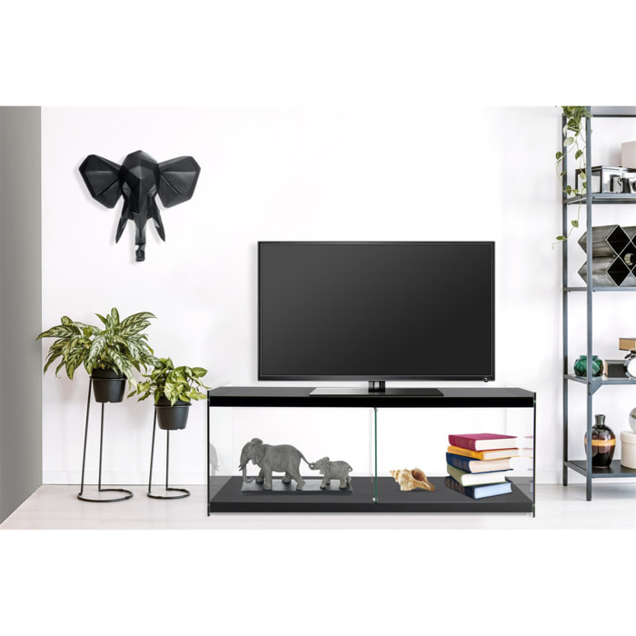 Mobile Porta TV Elementary in Vetro e MDF Nero