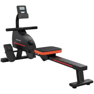 Rameur magnétique bluetooth connecté Kinomap & Zwift écran LCD noir rouge