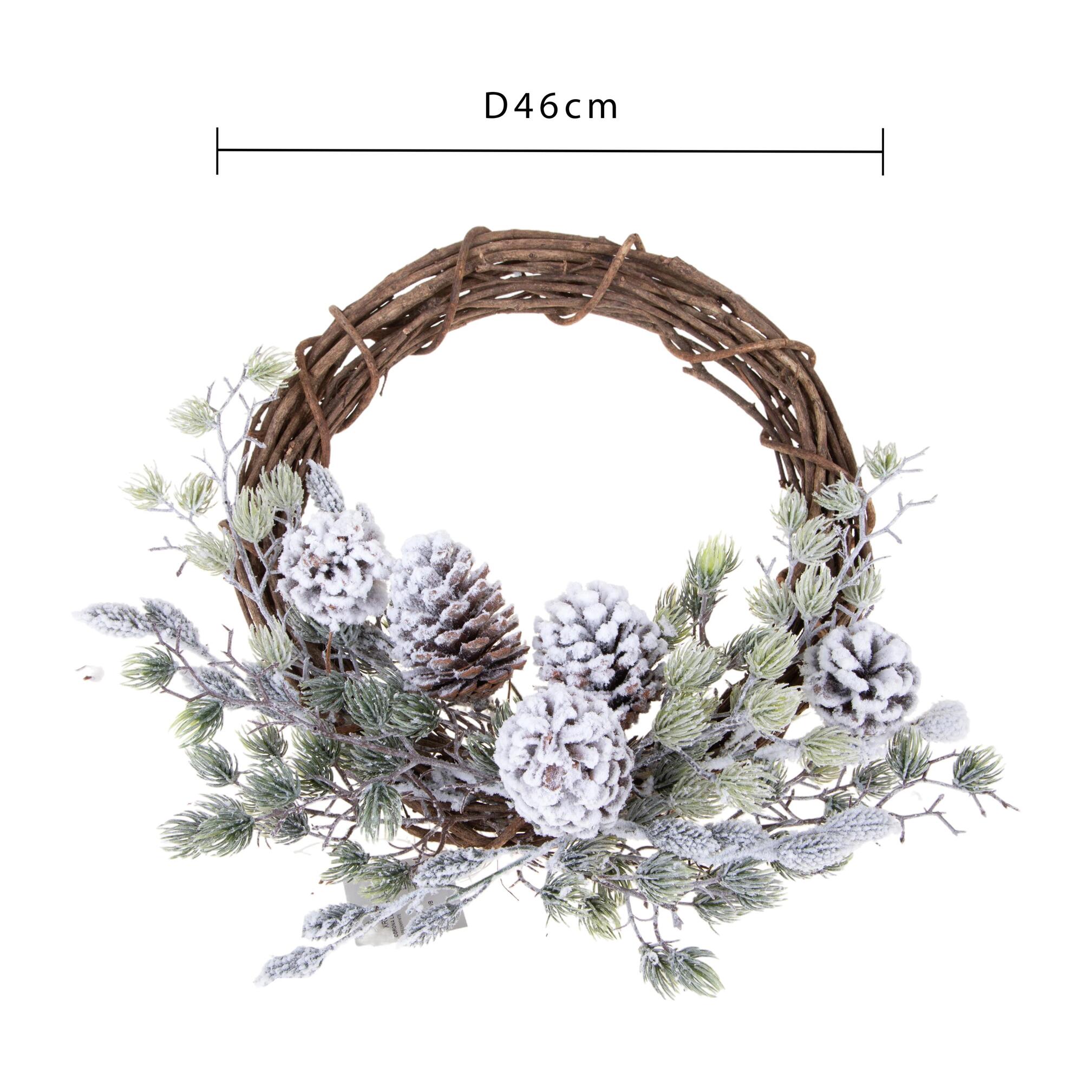 Corona natalizia - Pezzi 2 - 46xH12x46cm - Bianchi Dino SpA