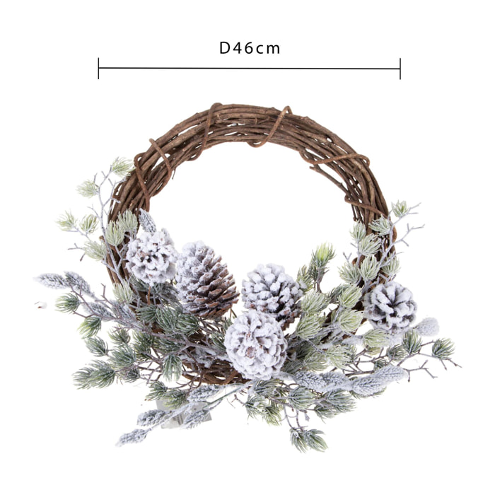 Corona natalizia - Pezzi 2 - 46xH12x46cm - Bianchi Dino SpA