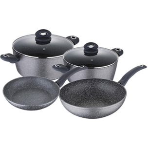 Set 6pc batería de cocina aluminio forjado, Bergner, Orion