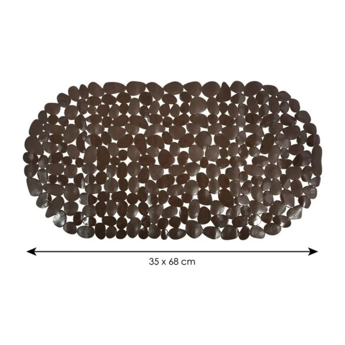 Tapis Fond de baignoire PVC GALETS Chocolat MSV