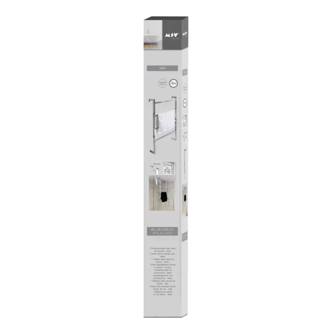 Porte serviettes Will spécial Paroi de douche, Porte ou a fixer au mur MSV