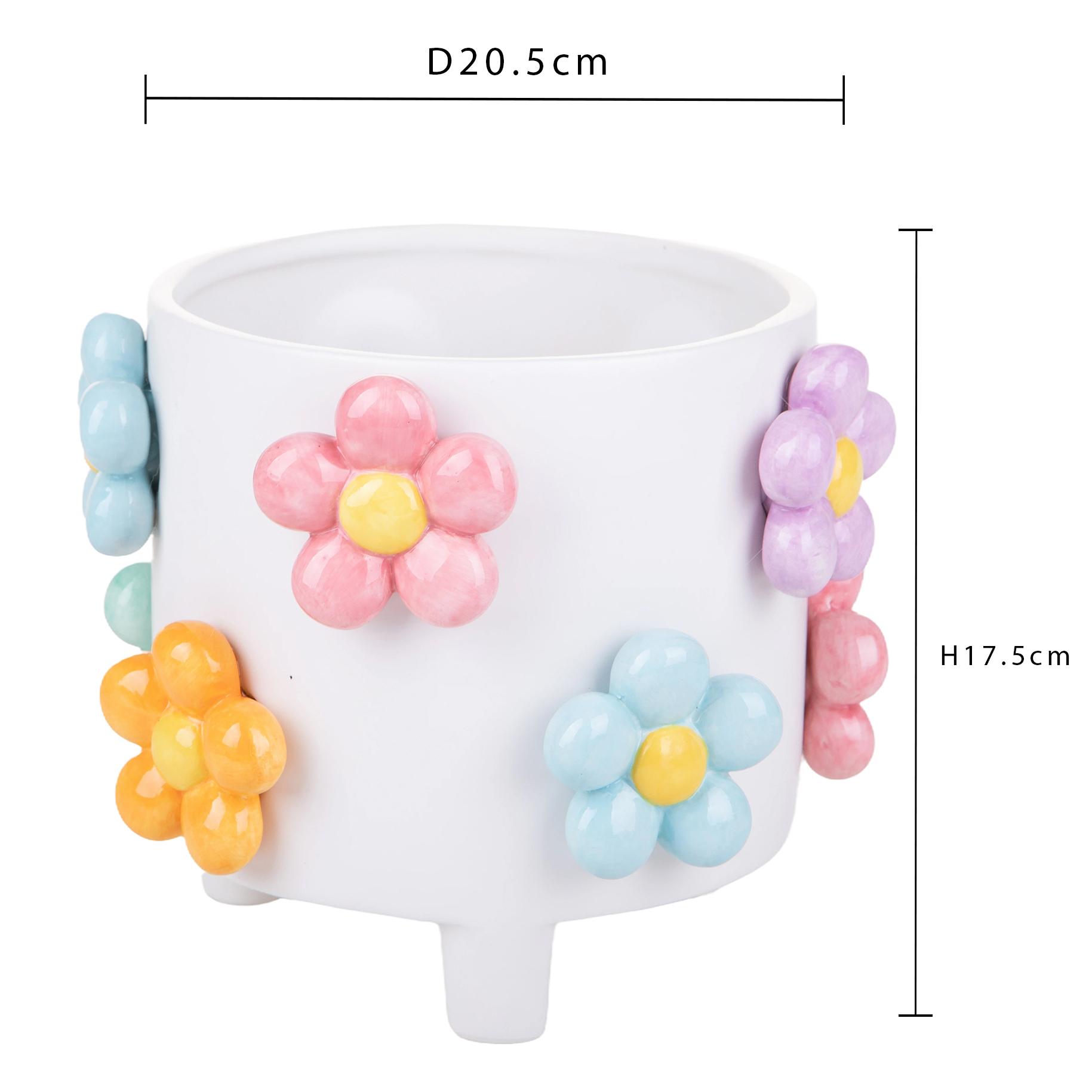 Vaso con fiori in rilievo - Pezzi 1 - Colore: Multicolore - Bianchi Dino